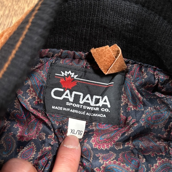 Vintage 90s Mack Truck Embroidered Bulldog Dog Wool Suede Leather Jacket Mens XL - Picture 4 of 11